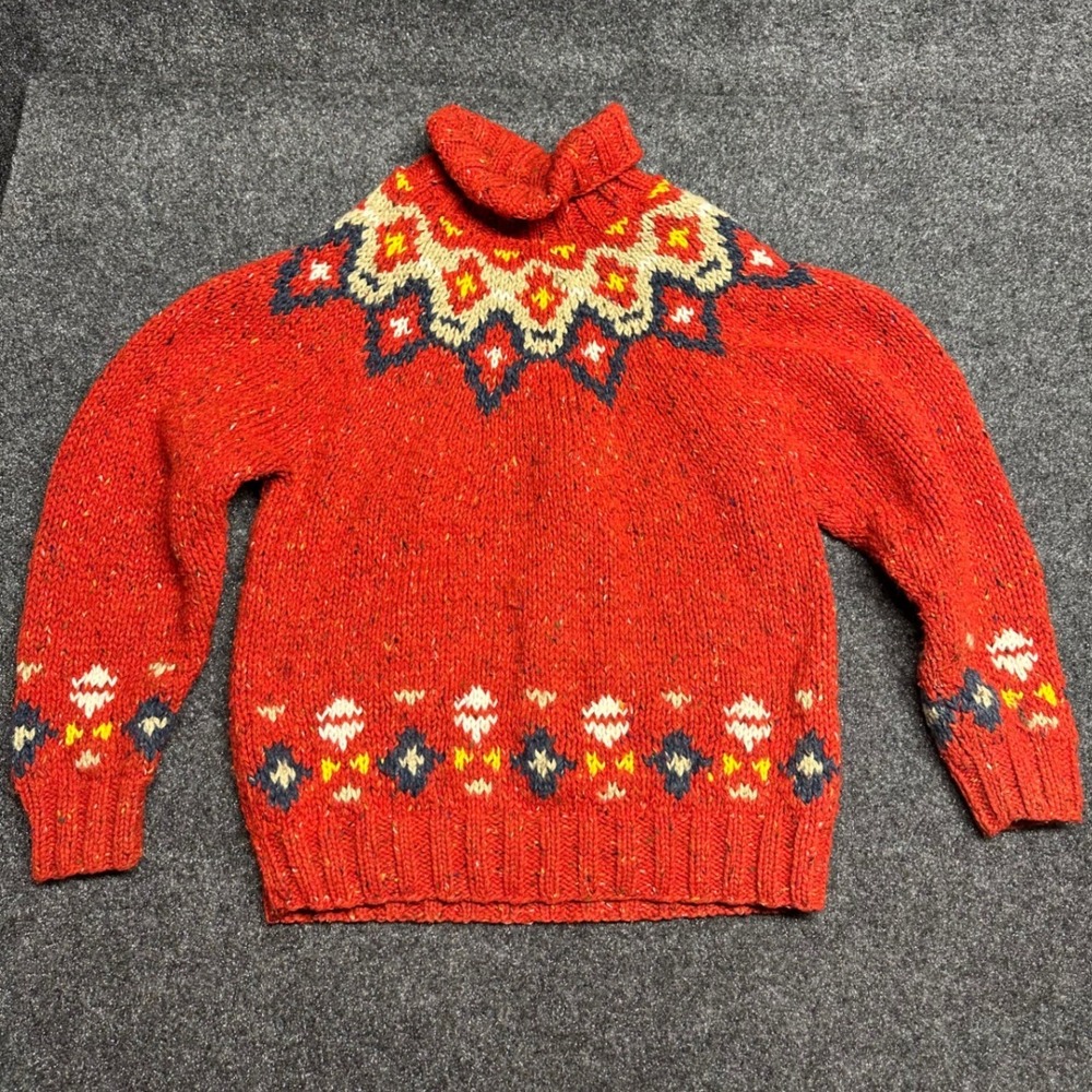 Vintage fair isle sweater chunky turtleneck Nordic Scandinavian southwest wool